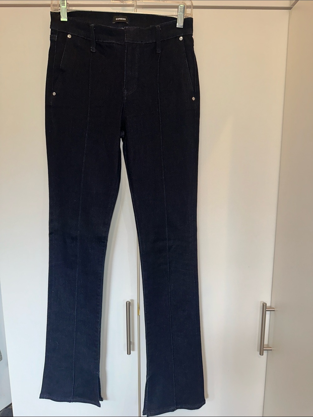 Express Skinny Dark Blue Flare Jeans